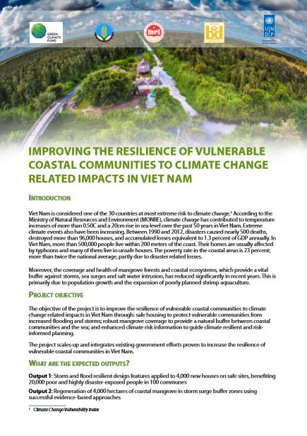 Factsheet For The Project Improving Resilience Of Vulnerable Coastal