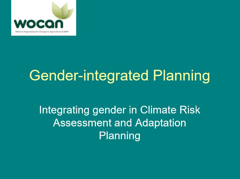 Powerpoint Presentation Gender Integrated Planning Integrating Gender In Climate Risk