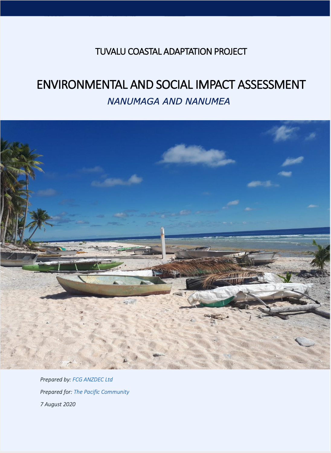 Environmental and Social Impact Assessment (ESIA) for Nanumaga and